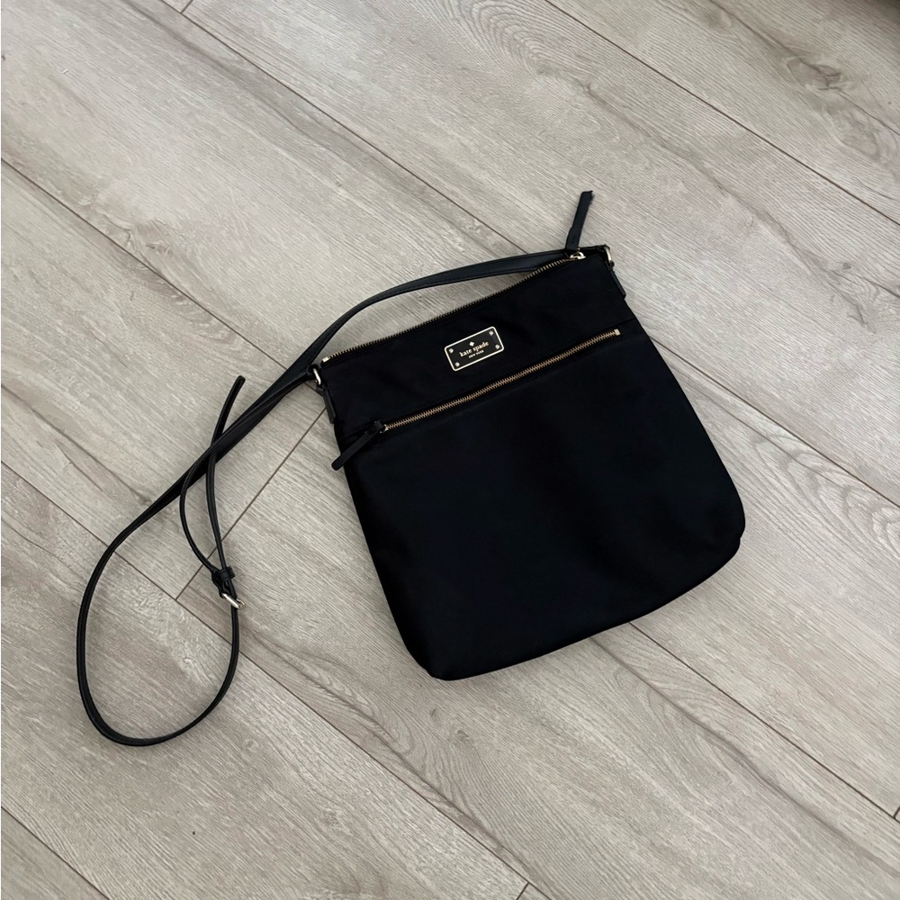 Kate Spade Black Crossbody Bag with Gold Accents